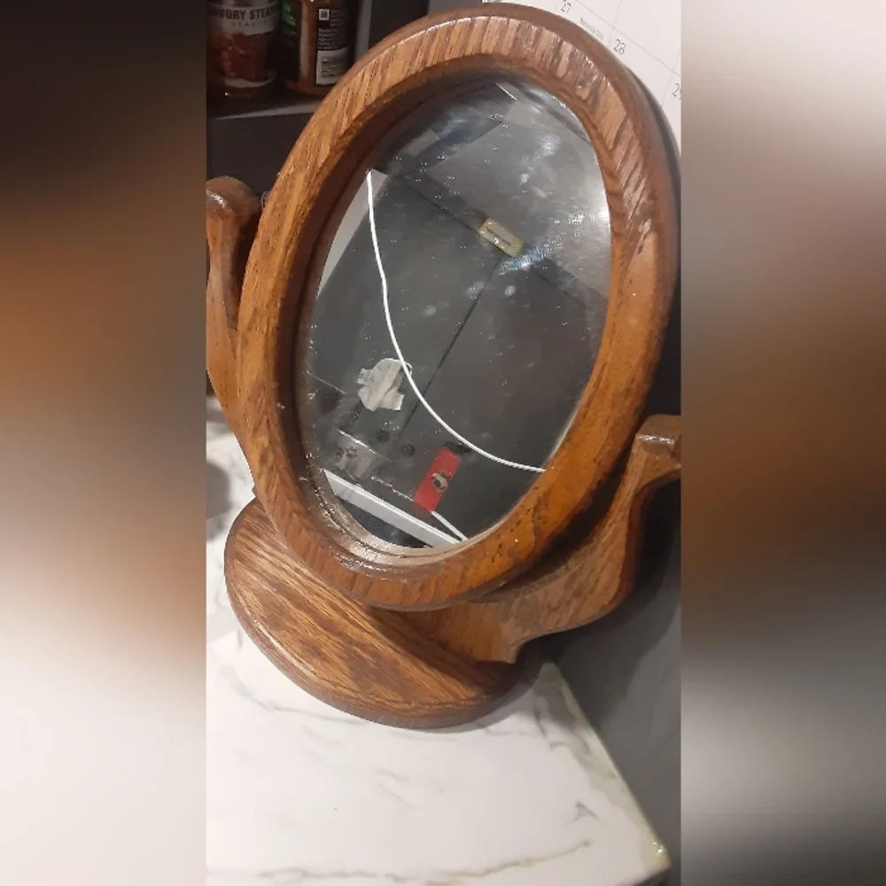 Antique Tabletop Wooden Mirror-beautiful piece